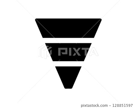 Funnel diagram icon simple black Funnel diagram icon simple black 128851597