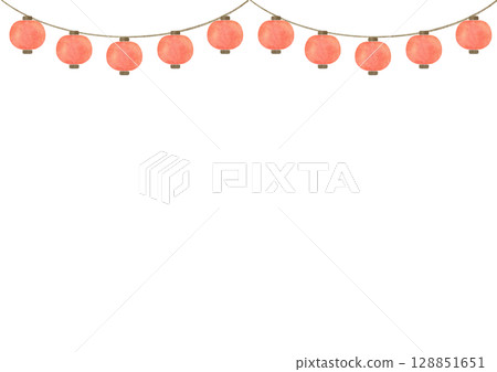 Lantern festival watercolor summer illustration Lantern festival watercolor summer illustration 128851651
