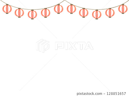Lantern festival watercolor summer illustration 128851657