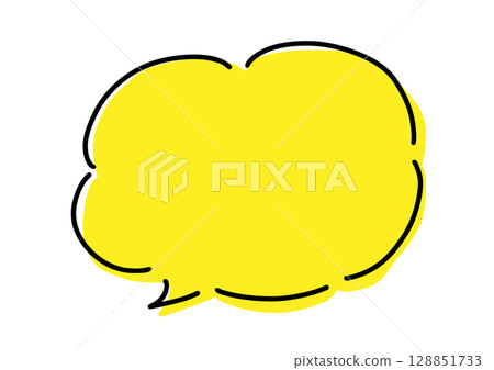 簡單的語音氣泡圖片素材黃色 簡單的語音氣泡圖片素材黃色 128851733