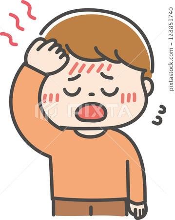 孩子覺得身體不適，發燒 128851740