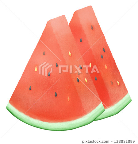 Illustration of cut watermelon 128851899