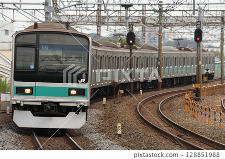 常磐線209系1000系間82號列車進入金町站 常磐線209系1000系間82號列車進入金町站 128851988