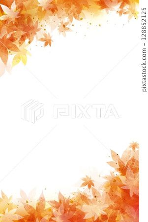 Japanese style background illustration of autumn leaves 128852125