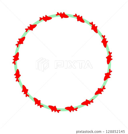 Goldfish circular decorative frame illustration 128852145