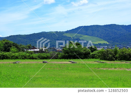 Heijo Palace Historical Park - Mount Wakakusa seen from the ruins of the Second Daigokuden Heijo Palace Historical Park - Mount Wakakusa seen from the ruins of the Second Daigokuden 128852503