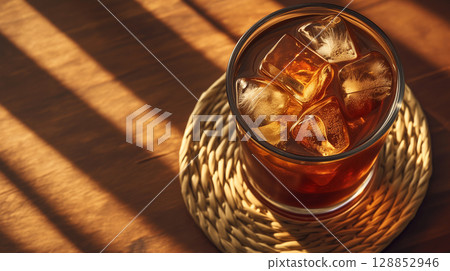 桌上冰咖啡的圖片 128852946