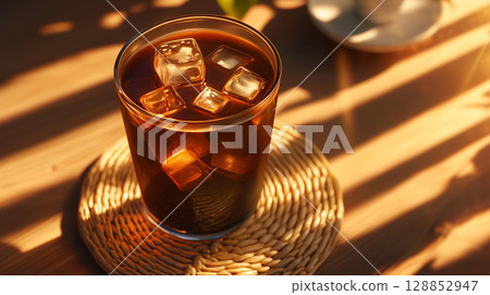 桌上冰咖啡的圖片 128852947