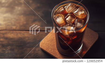 Image of iced coffee on a table Image of iced coffee on a table 128852954