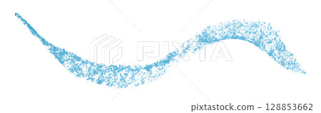 Light blue crayon brush stroke isolated on transparent background 128853662