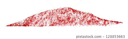 Red crayon brush stroke isolated on transparent background 128853663