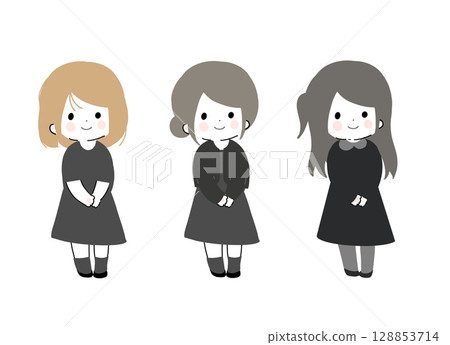 Child in formal mourning attire 128853714