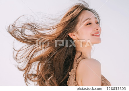 美麗的頭髮女人“AI生成圖像” 128853803