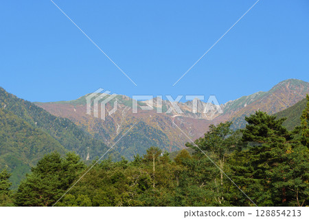 Mt. Hoken and Senjojiki Cirque in autumn colors as seen from Suganodai Mt. Hoken and Senjojiki Cirque in autumn colors as seen from Suganodai 128854213