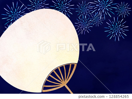 Fan festival summer watercolor illustration Fan festival summer watercolor illustration 128854265