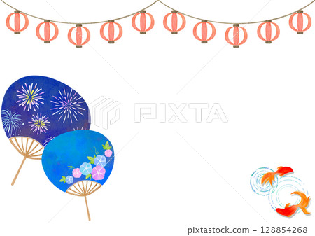 粉絲節夏季水彩插圖 128854268