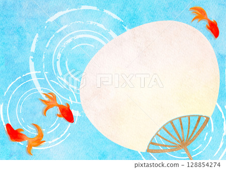 粉絲節夏季水彩插圖 粉絲節夏季水彩插圖 128854274