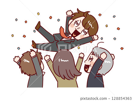 有成果的人/向量 128854363