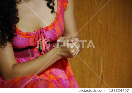 Elegant Indian Woman in Traditional Attire with Sensual Grace Elegant Indian Woman in Traditional Attire with Sensual Grace 128854707