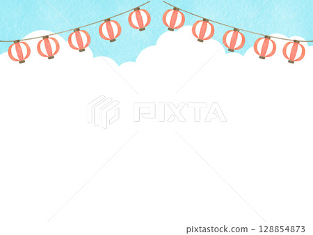 元宵節水彩夏日插畫 128854873