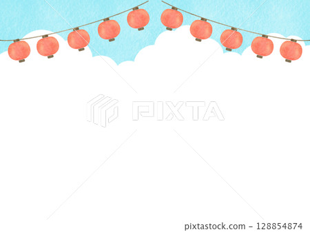 元宵節水彩夏日插畫 128854874