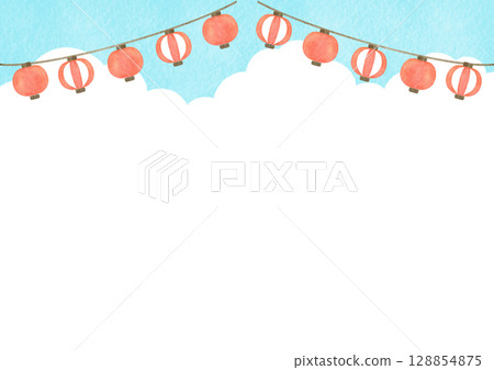 元宵節水彩夏日插畫 128854875