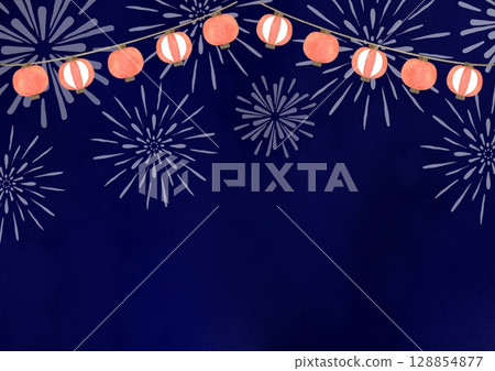 元宵節水彩夏日插畫 128854877