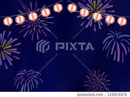 元宵節水彩夏日插畫 128854878