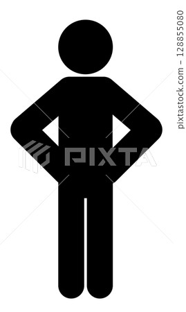 Silhouette icon of a person with hands on hips Silhouette icon of a person with hands on hips 128855080