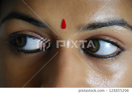 Mesmerizing Eyes of an Indian Female Model 128855206