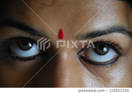 Mesmerizing Eyes of an Indian Female Model 128855208