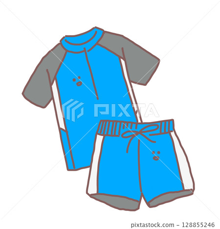 Boys in swimsuits illustration Boys in swimsuits illustration 128855246