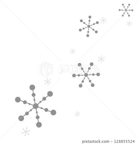 Gray dot and line snowflake illustration 128855524