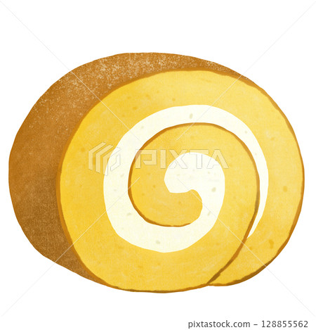 Castella-style roll cake with lots of eggs 128855562