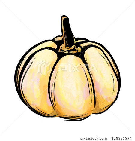 A bulb of garlic isolated color cartoon illustration 128855574