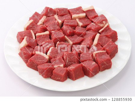 Beef round, cubed for curry Beef round, cubed for curry 128855930
