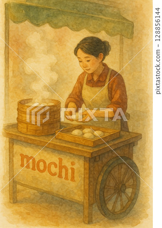 手工麻繩販售｜溫馨街景水彩畫 128856144