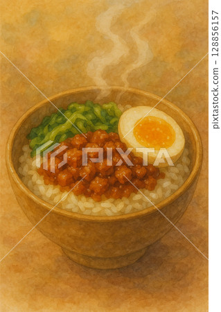 A watercolor gourmet video of Taiwanese cuisine and green vegetables 128856157