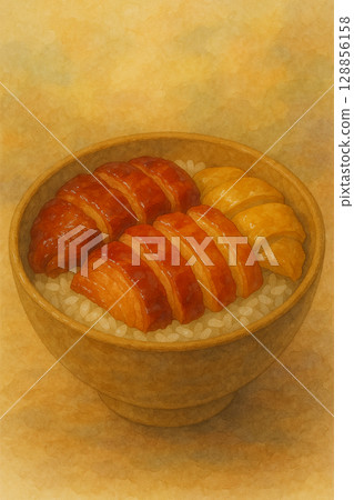 港區三寶飯畫|用烤肉和油畫出的美味水彩畫 港區三寶飯畫|用烤肉和油畫出的美味水彩畫 128856158