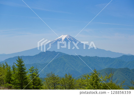 Mount Fuji as seen from Okura Takamaru Mount Fuji as seen from Okura Takamaru 128856339