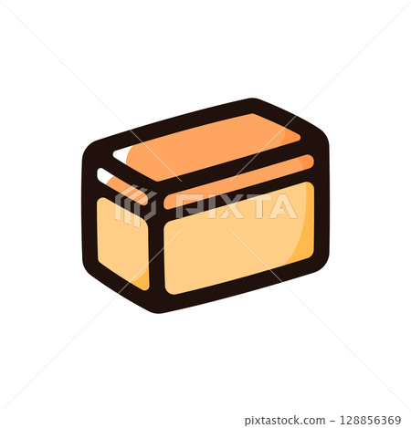 卡斯特拉插圖圖示（糖果、日式甜點、菜單素材） 128856369