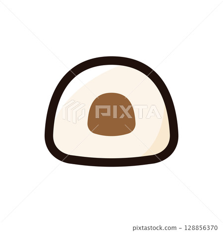 Daifuku illustration icon (sweets, Japanese sweets, food menu material) 128856370
