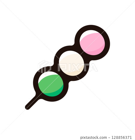 Dango illustration icon (sweets, Japanese sweets, food menu material) Dango illustration icon (sweets, Japanese sweets, food menu material) 128856371