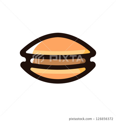Dorayaki illustration icon (sweets, Japanese sweets, food menu material) 128856372