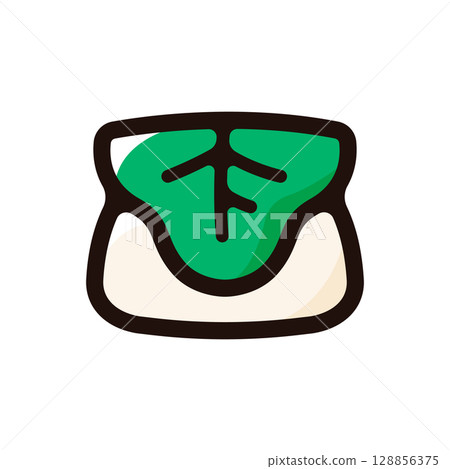 Kashiwamochi illustration icon (sweets, Japanese sweets, food menu material) Kashiwamochi illustration icon (sweets, Japanese sweets, food menu material) 128856375