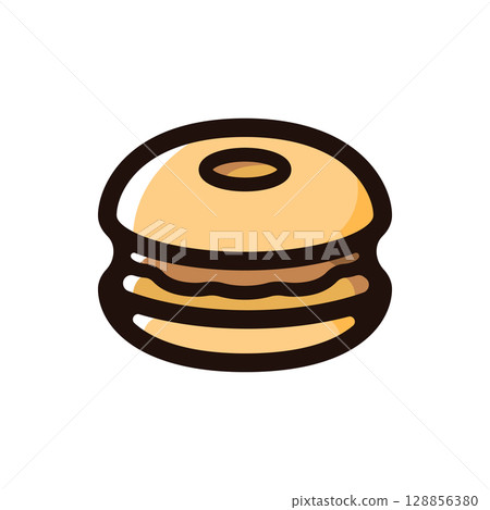Monaka illustration icon (sweets, Japanese sweets, food menu material) Monaka illustration icon (sweets, Japanese sweets, food menu material) 128856380