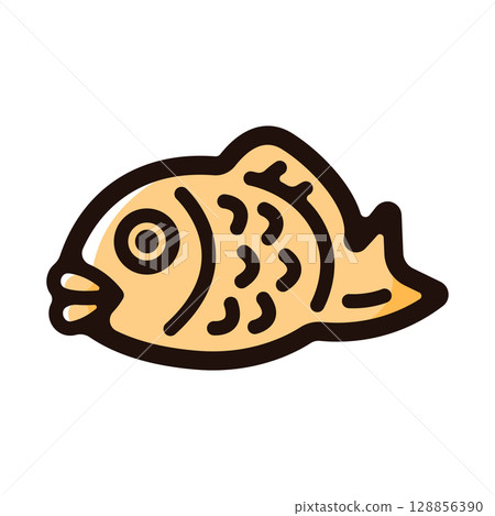 Taiyaki illustration icon (sweets, Japanese sweets, food menu material) 128856390
