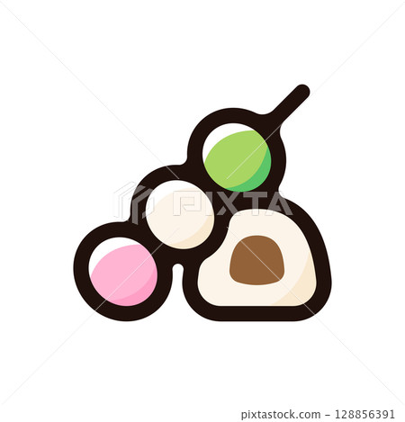 Japanese sweets illustration icon (sweets, Japanese sweets, food menu material) 128856391