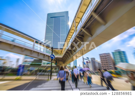 Yokohama cityscape in Japan. Image of elections, etc. Morning commute. Voters' decision... Yokohama City Hall is in the background (24th) 128856981