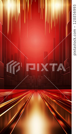 Red background with a magnificent style, red and gold tone 128856993